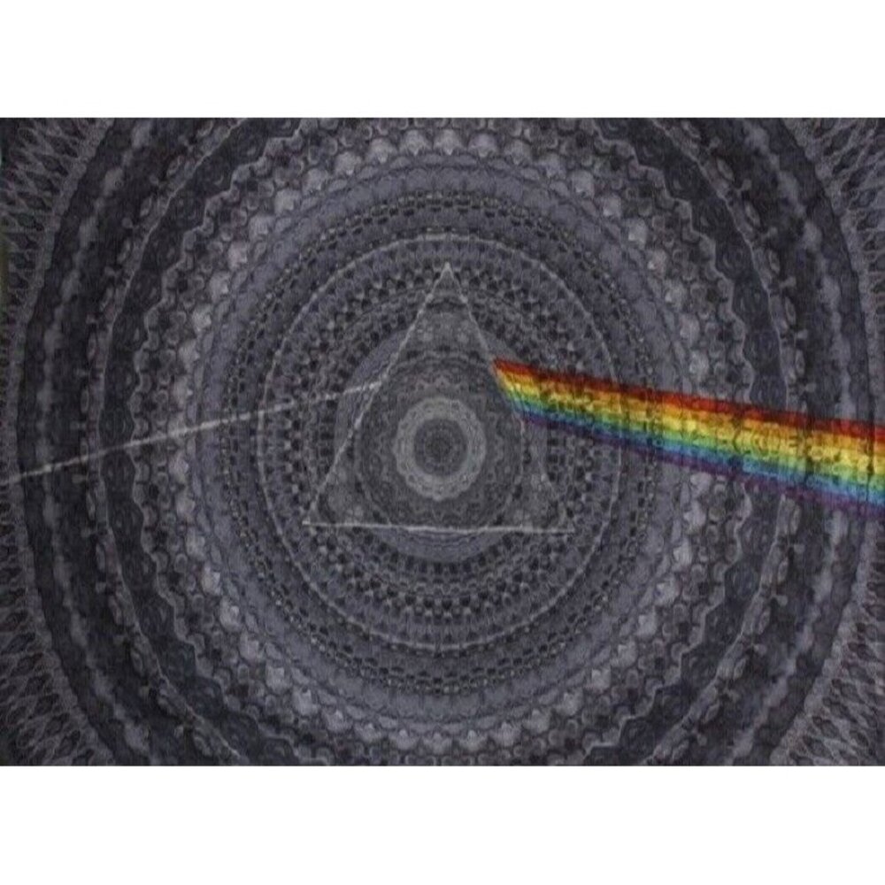 New Mini Black Pink Floyd Dark Side of the Moon Prism Tapestry Wall Art 45x30